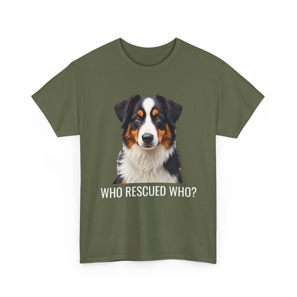 Rescue Australian Shepherd Unisex Heavy Cotton Tee 2