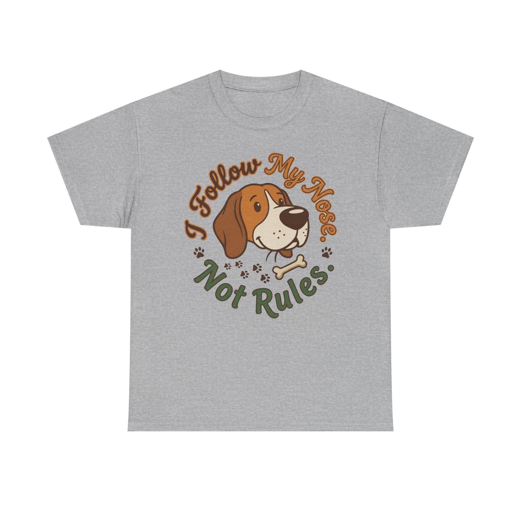 Beagle “I Follow My Nose. Not Rules.” Unisex Heavy Cotton Tee
