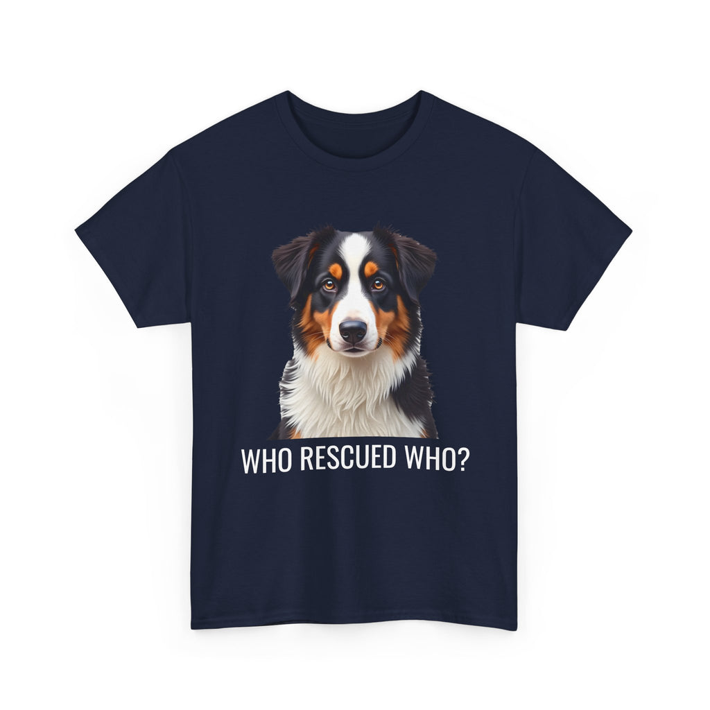 Rescue Australian Shepherd Unisex Heavy Cotton Tee 2