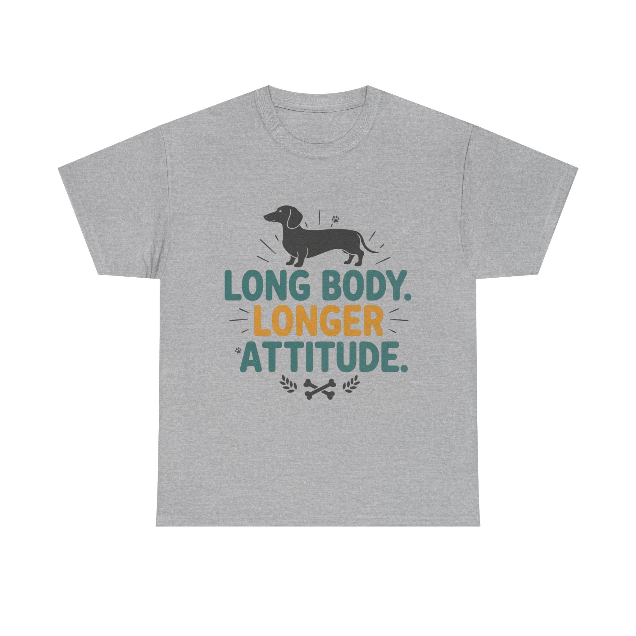 Dachshund “Long Body. Longer Attitude.” Unisex Heavy Cotton Tee