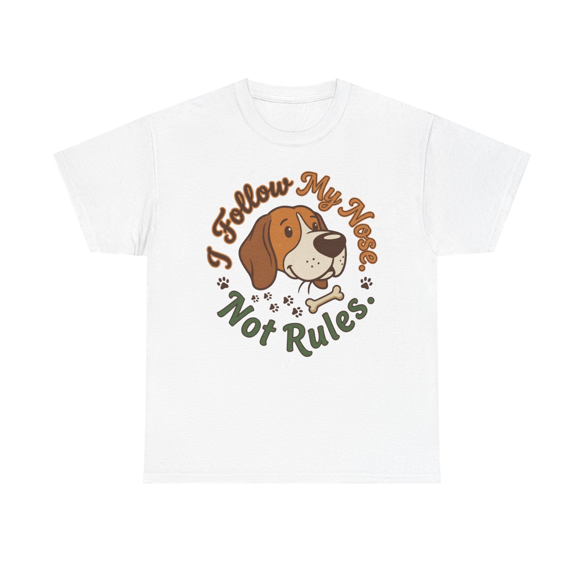 Beagle “I Follow My Nose. Not Rules.” Unisex Heavy Cotton Tee