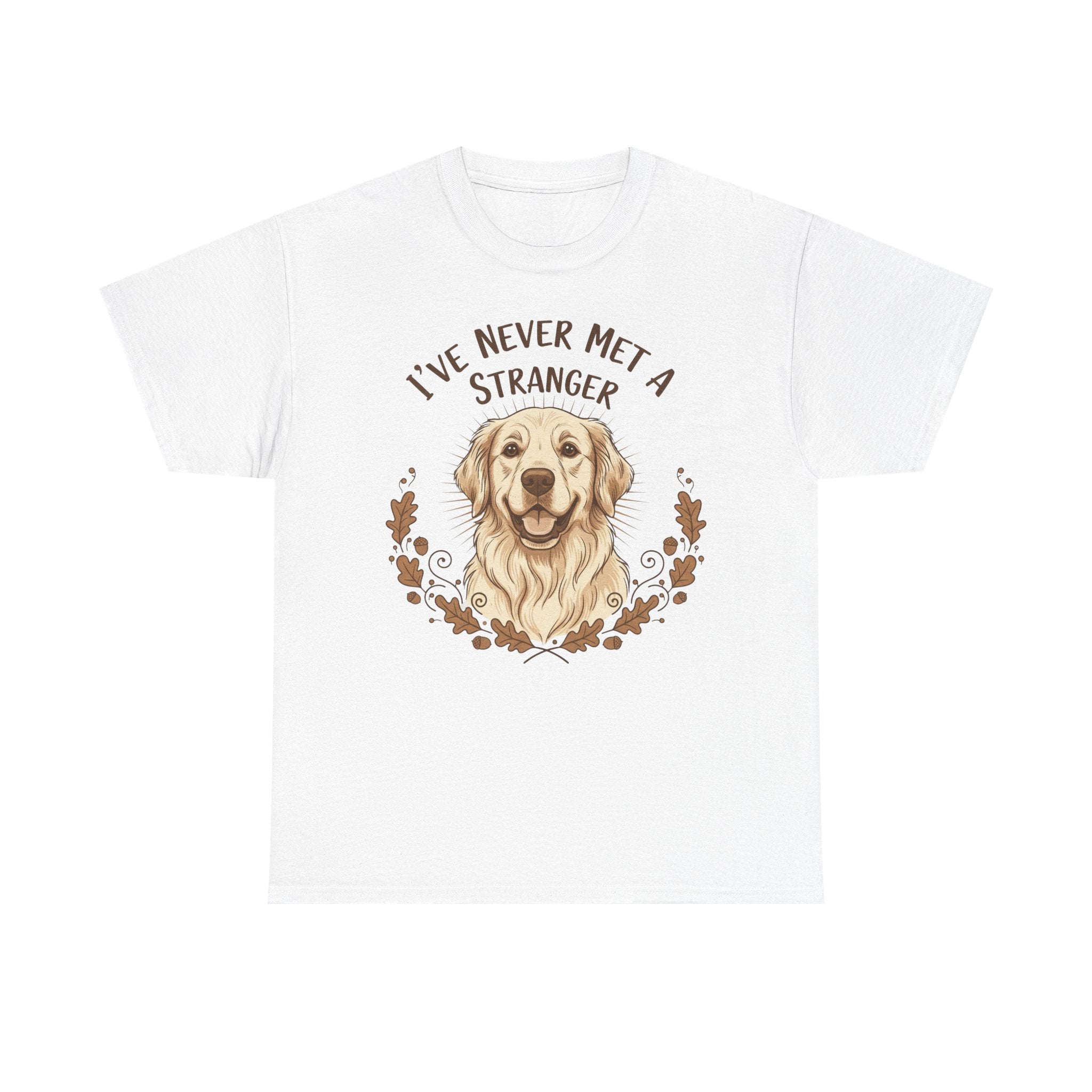 Golden Retriever “I’ve Never Met A Stranger” Unisex Heavy Cotton Tee