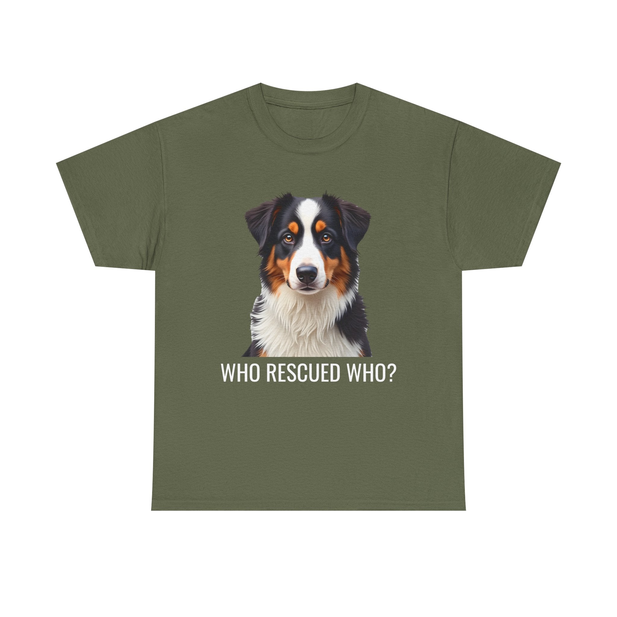 Rescue Australian Shepherd Unisex Heavy Cotton Tee 2