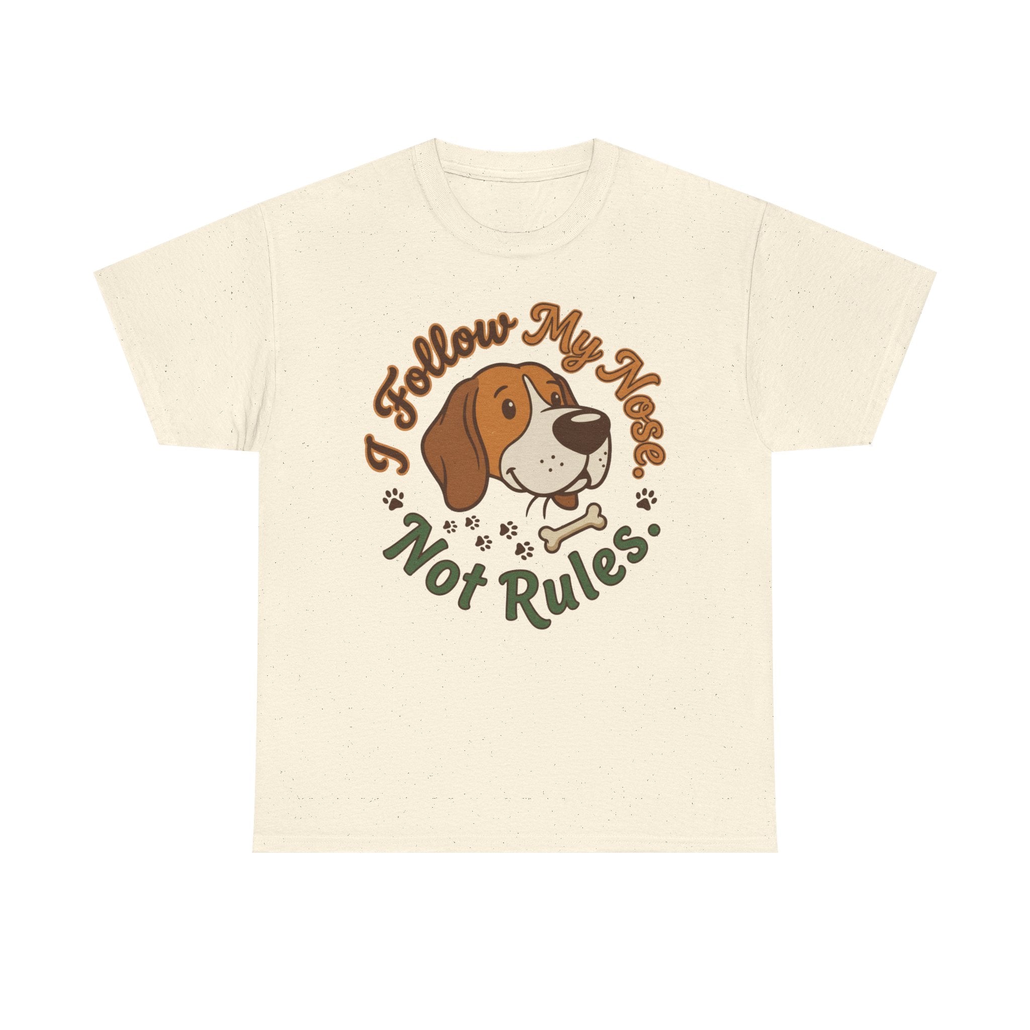 Beagle “I Follow My Nose. Not Rules.” Unisex Heavy Cotton Tee
