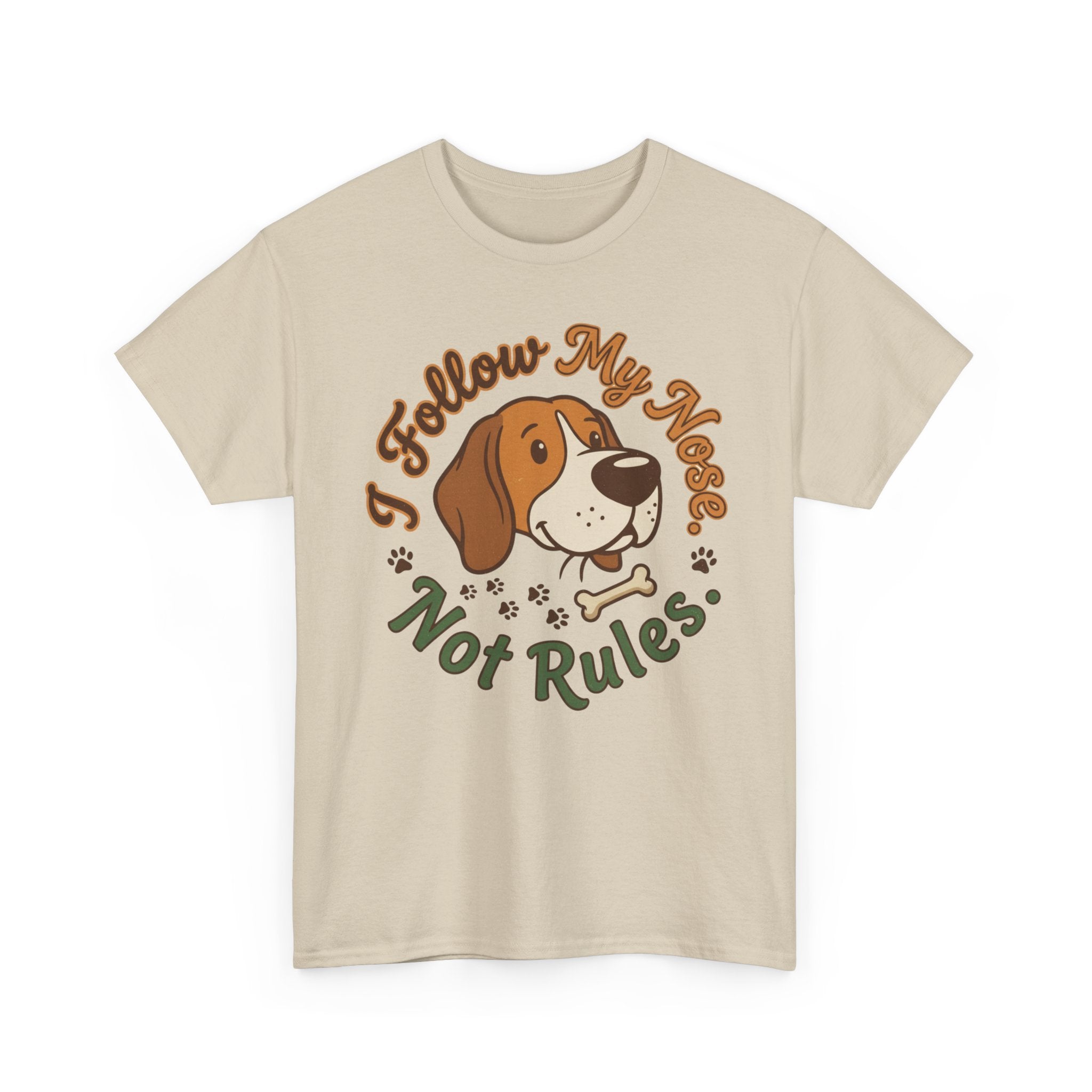 Beagle “I Follow My Nose. Not Rules.” Unisex Heavy Cotton Tee