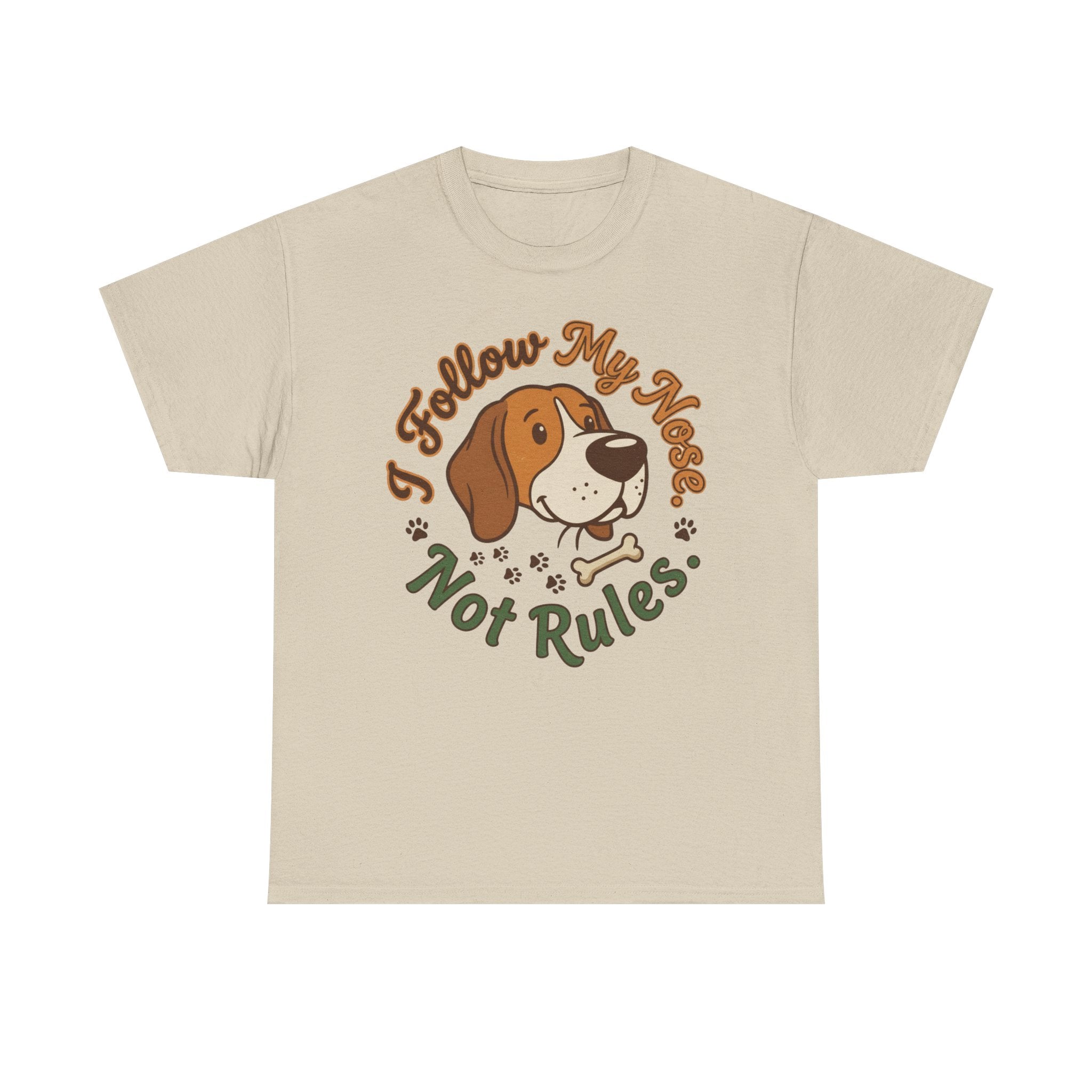 Beagle “I Follow My Nose. Not Rules.” Unisex Heavy Cotton Tee