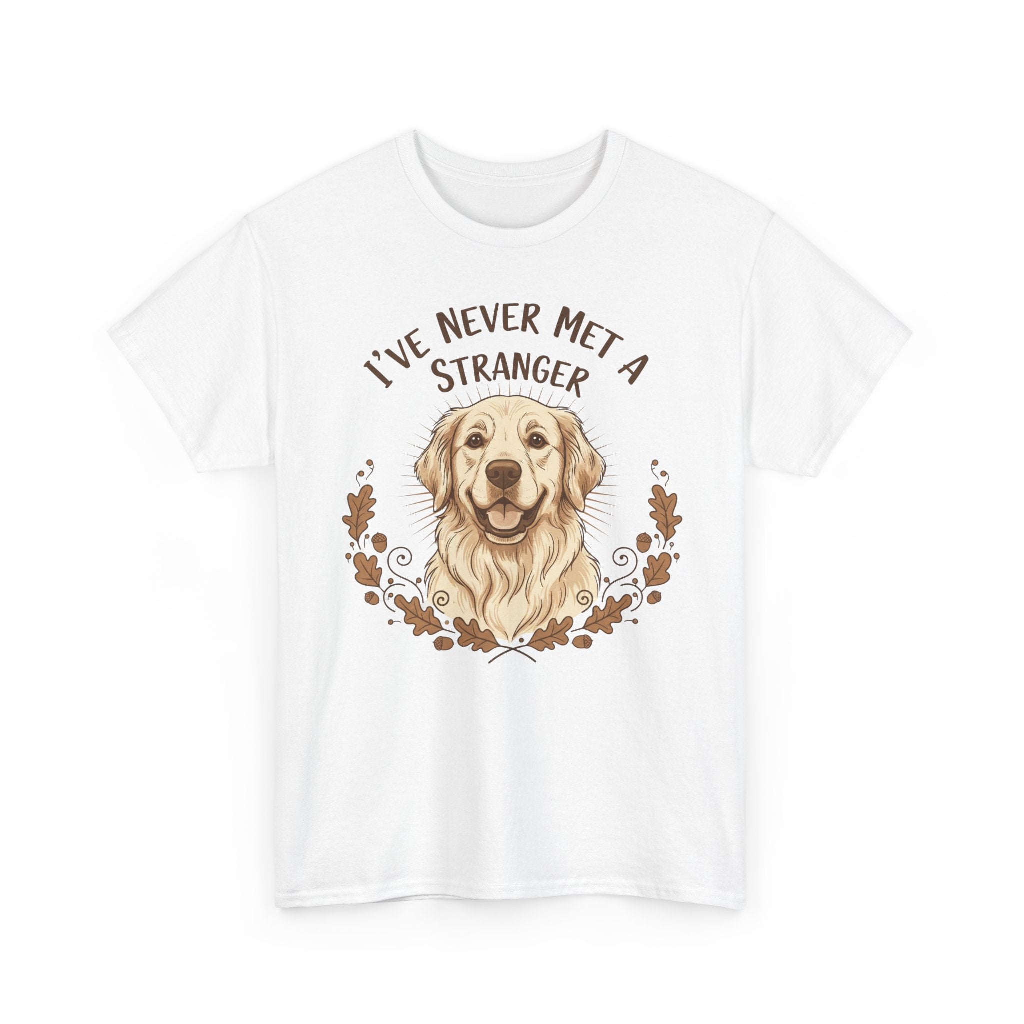 Golden Retriever “I’ve Never Met A Stranger” Unisex Heavy Cotton Tee