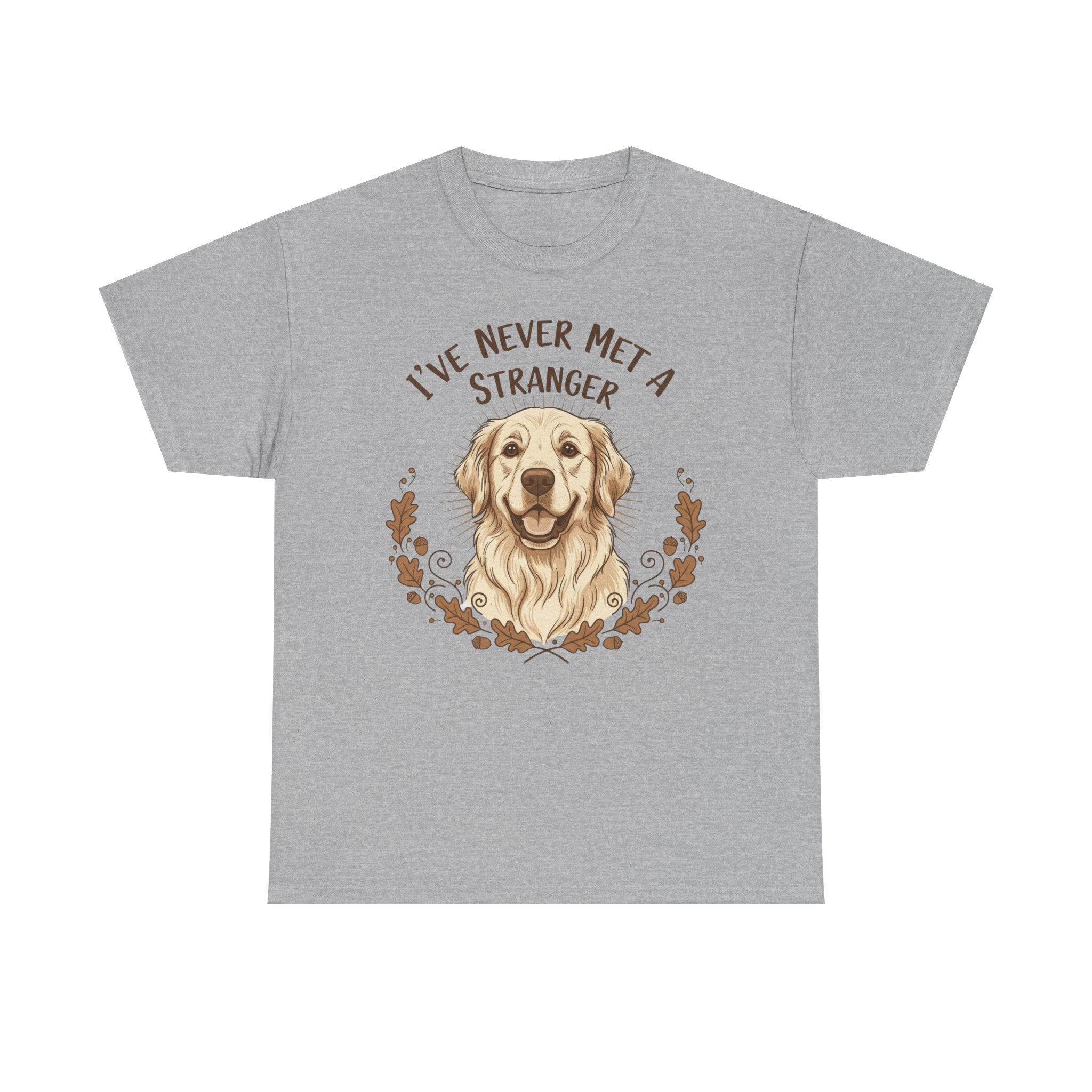 Golden Retriever “I’ve Never Met A Stranger” Unisex Heavy Cotton Tee